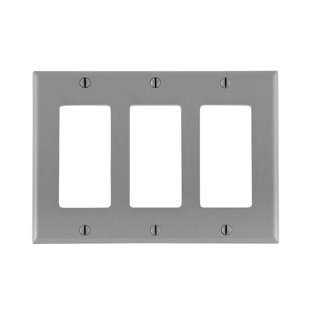 Product image for Cover plate decora 3 gang grey