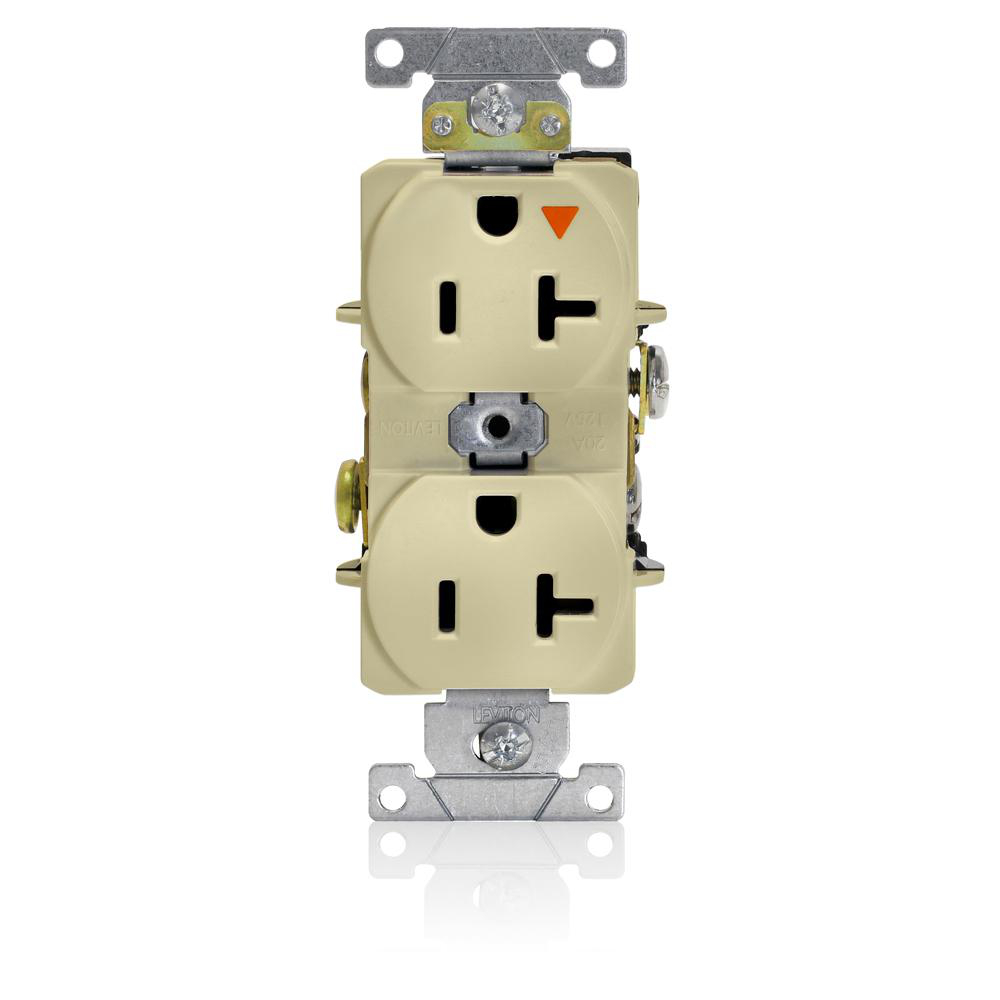 Product image for Receptacle duplex isolated ground nylon 20A 125V ivory