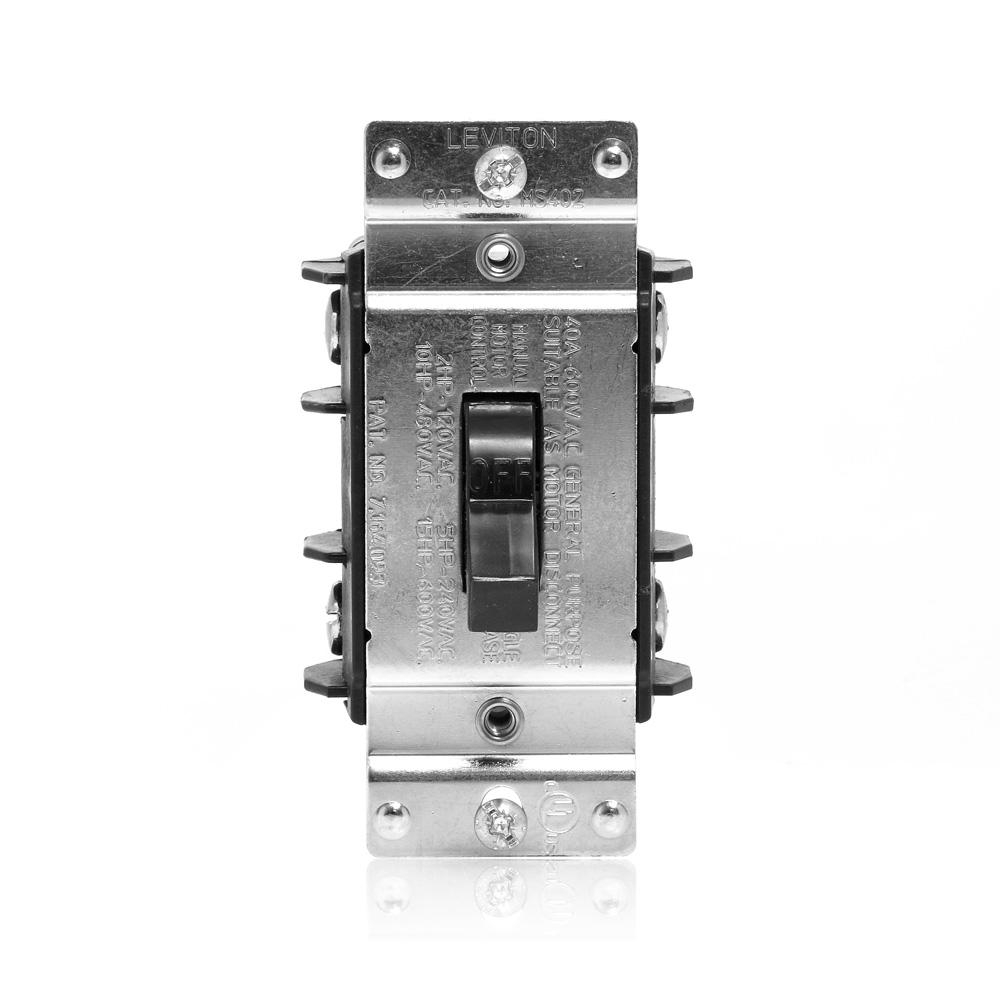 Product image for Switch motor starting 2-pole 15HP 40A 600V black