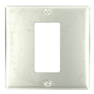 Product image for Wallplate standard 2-gang 1-decora/GFCI SS