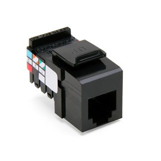 Product image for Connector QuickPort voice grade 6p6c black