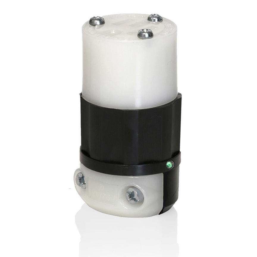 Product image for Connector straight 2P 3W 250V 15AMP black-white