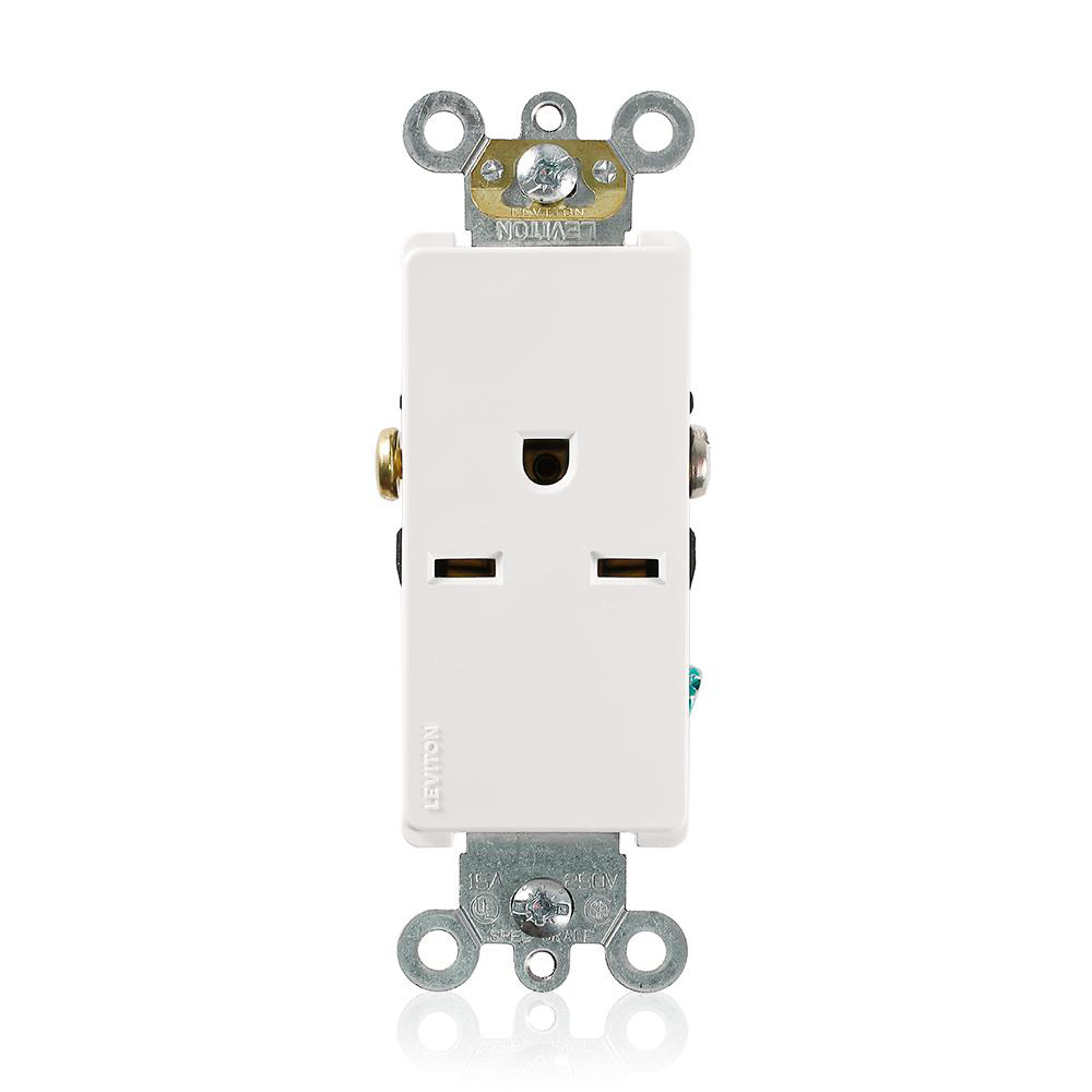 Product image for Receptacle 6-15R single decora 15A 250V whi