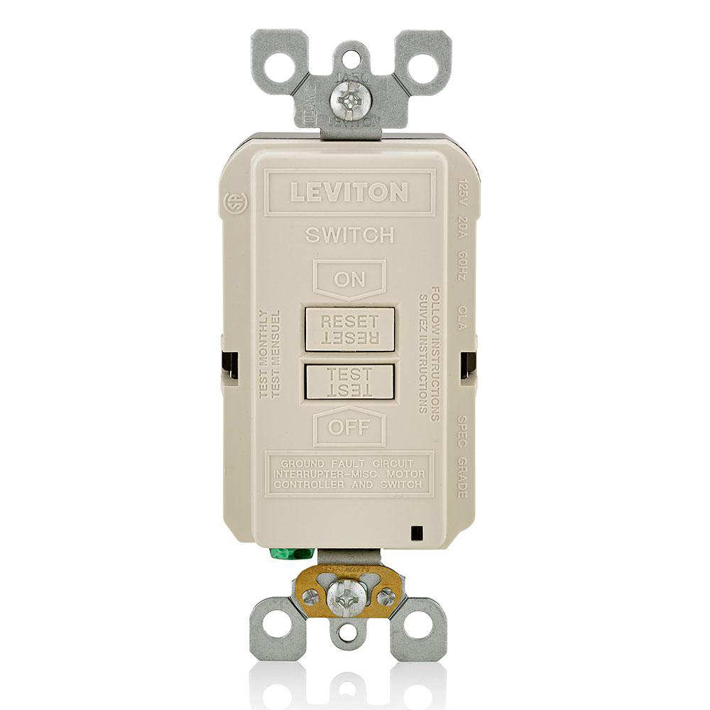 Product image for Receptacle GFCI blank face LED indicator 125V light almond