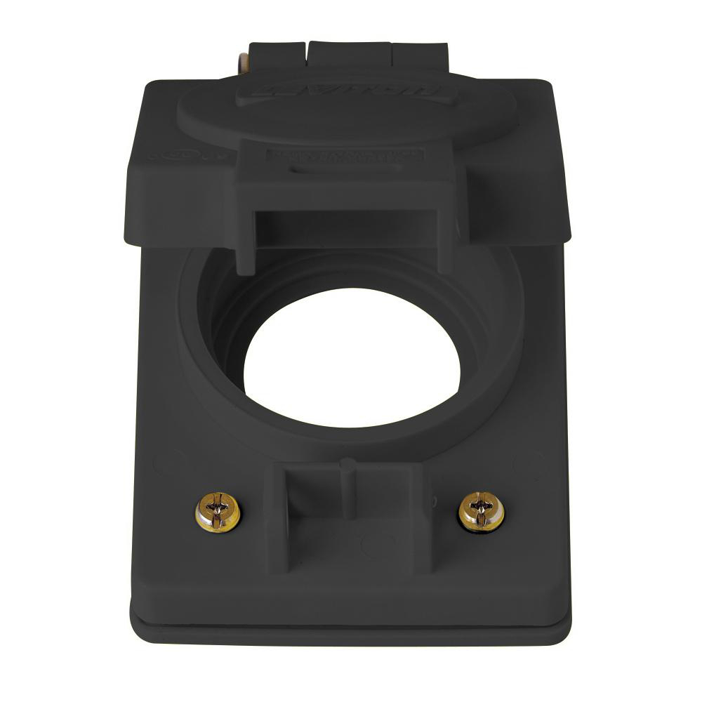 Product image for Receptacle with flip lid locking 1-gang 20AMP black