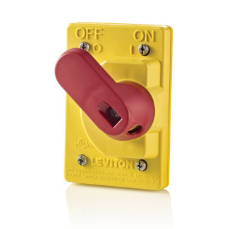 Product image for LEVITON COVER-S 1GANG SWITCH COVER FOR ALL 15/40A WETGUARD YELLOW
