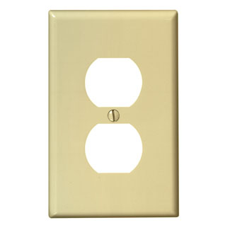 Product image for Wallplate midway 1-gang duplex receptacle thermoplastic ivory