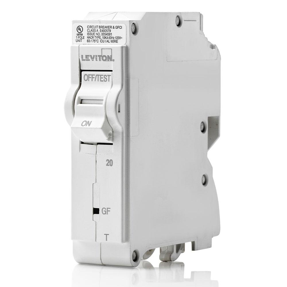 Product image for 20A 1-Pole GFCI Thermal Magnetic Branch Circuit Breaker