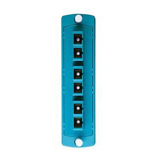 Product image for Plate adapter 6-fiber SC multi-mode OM3/OM4 aqua
