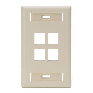 Product image for Wallplate ID window 1G 4port plastic ivory