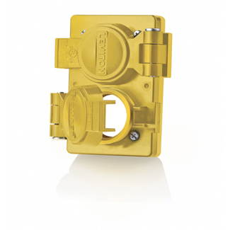 Product image for Cover and gasket for duplex outlets yellow