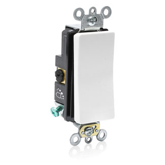 Product image for Switch DECORA PLUS rocker 3-way thermoplastic 20A 120/277V white