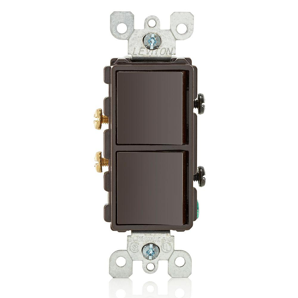 Product image for Switch commercial combination 1P/1P 120/277V 15AMP brown