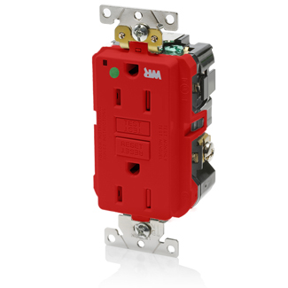 Product image for 15 Amp SmartlockPro® GFCI Receptacle/Outlet, Hospital Grade, Weather and