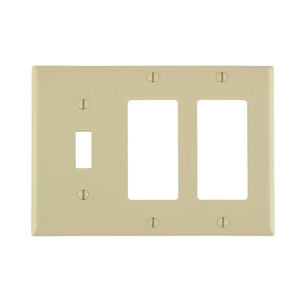 Product image for Wallplate combination 3G 2 Decora 1 toggle ivory