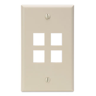 Product image for Cover plate quickport 1 gang 4 ports ivo