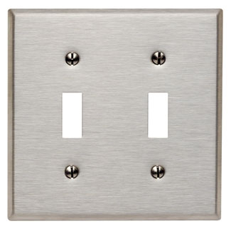 Product image for Wallplate toggle switch 2-gang standard ss
