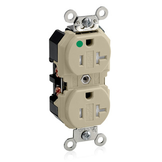 Product image for Receptacle duplex tamper-resistant 20A 125V ivory