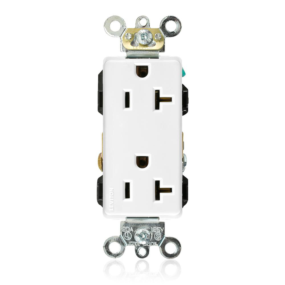 Product image for Receptacle 5-20R duplex decora 20A 125V white