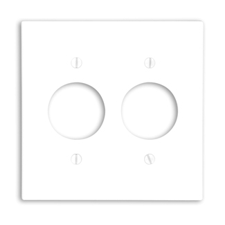 Product image for Wallplate standard 2-gang single thermoset white