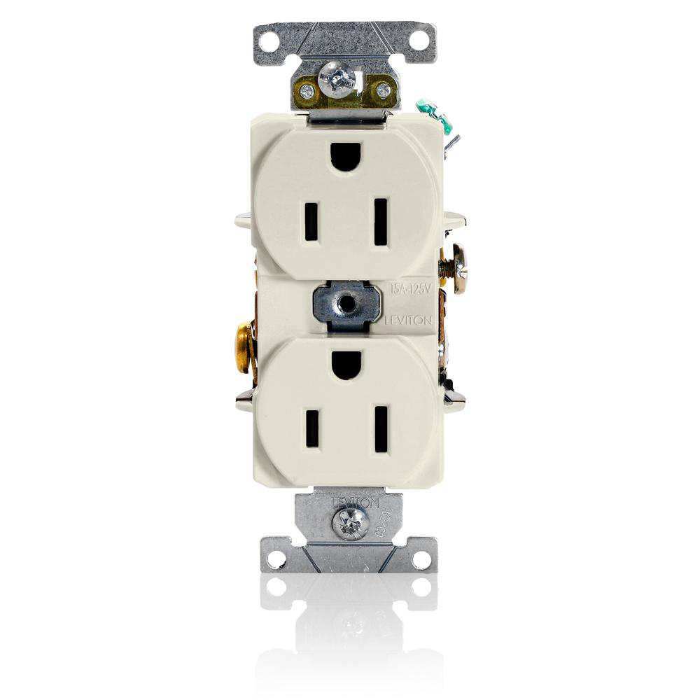 Product image for Receptacle straight 2P3W 125V 15A light almond