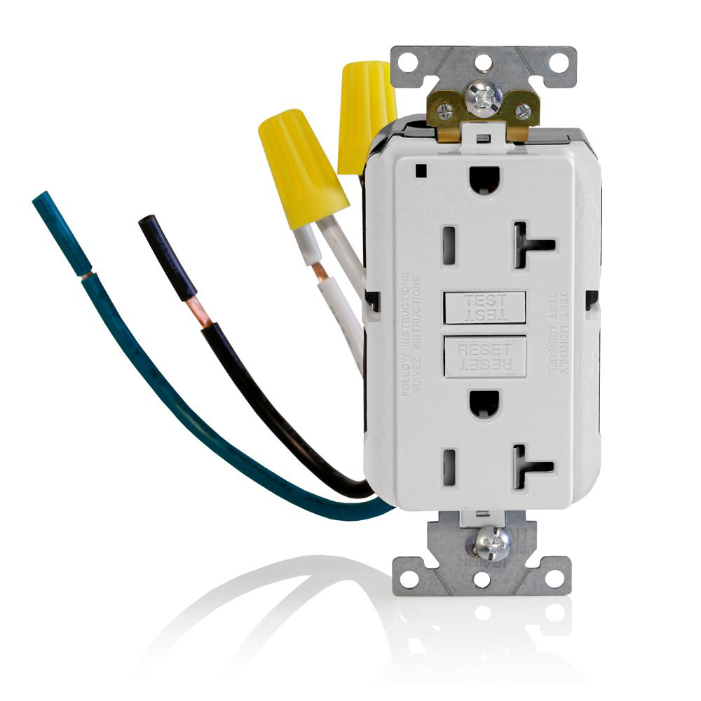 Product image for 20 Amp SmartlockPro® GFCI Receptacle/Outlet, Industrial Grade, Tamper-Resistant