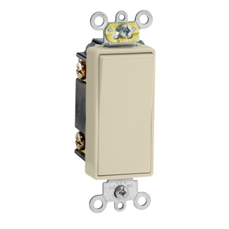 Product image for Switch rocker commercial AC quiet 3-way 120/277V 15AMP ivory