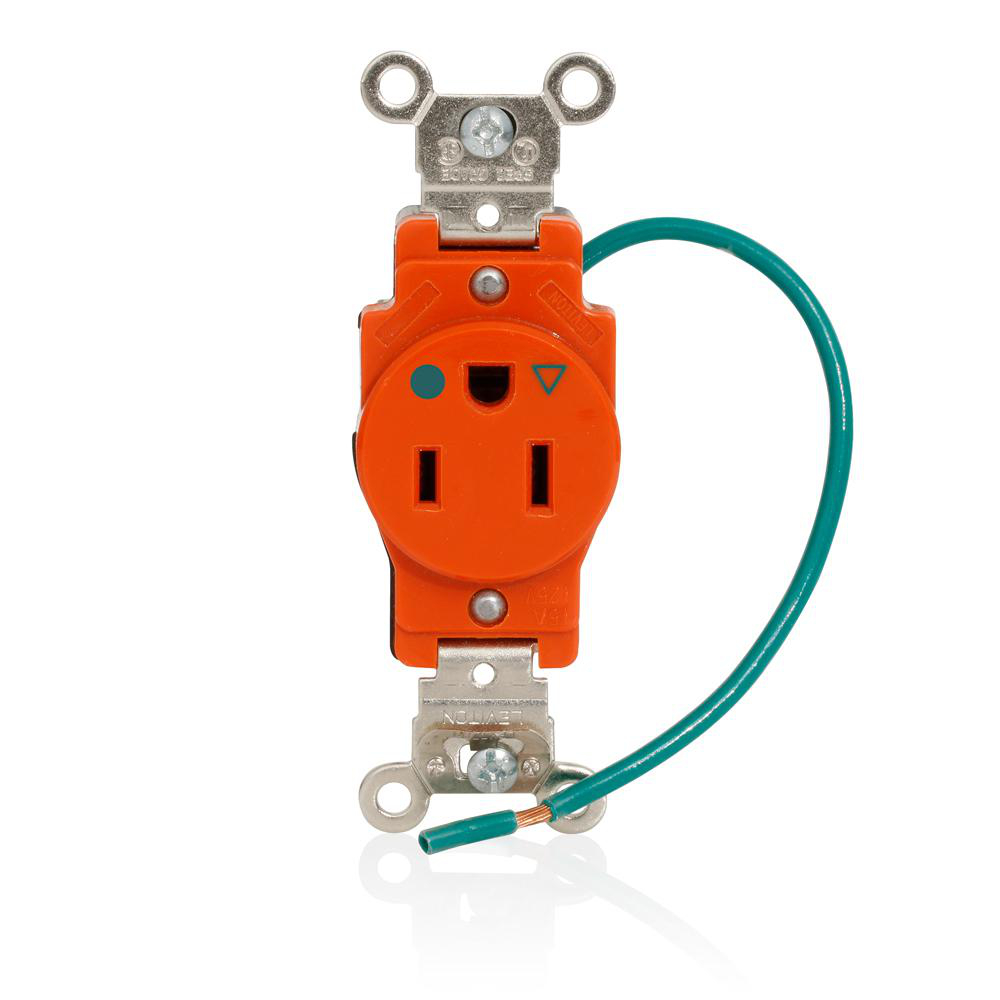 Product image for Receptacle straight 2P3W 125V 15A orange