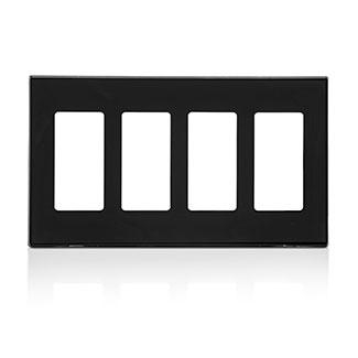 Product image for Wallplate screwless 3-gang polycarbonate black