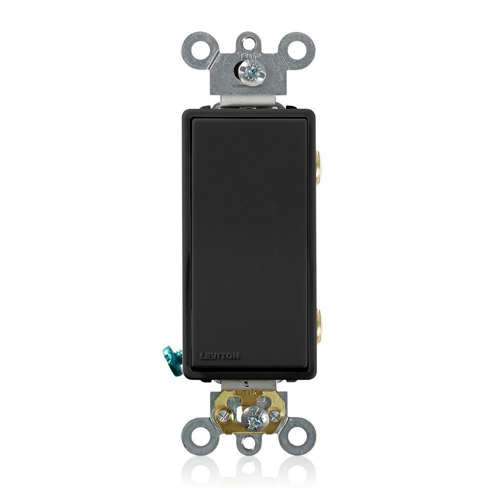 Product image for LEVITON 5622-2E SWITCH 20A 120V/ 277V DECORA 2POLE AC QUIET SWITCH BLACK
