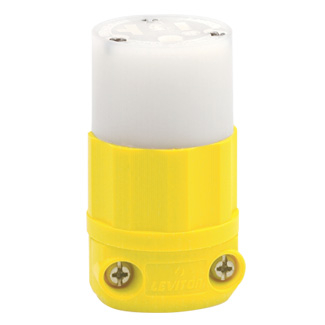 Product image for Connector straight 2P 3W 125V 20AMP yellow-white