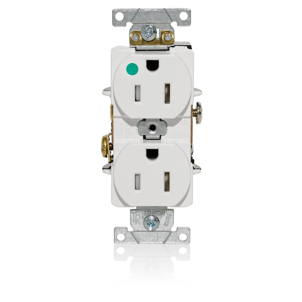 Product image for Tamper-Resistant Duplex Receptacle, 15 Amp, 125 Volt