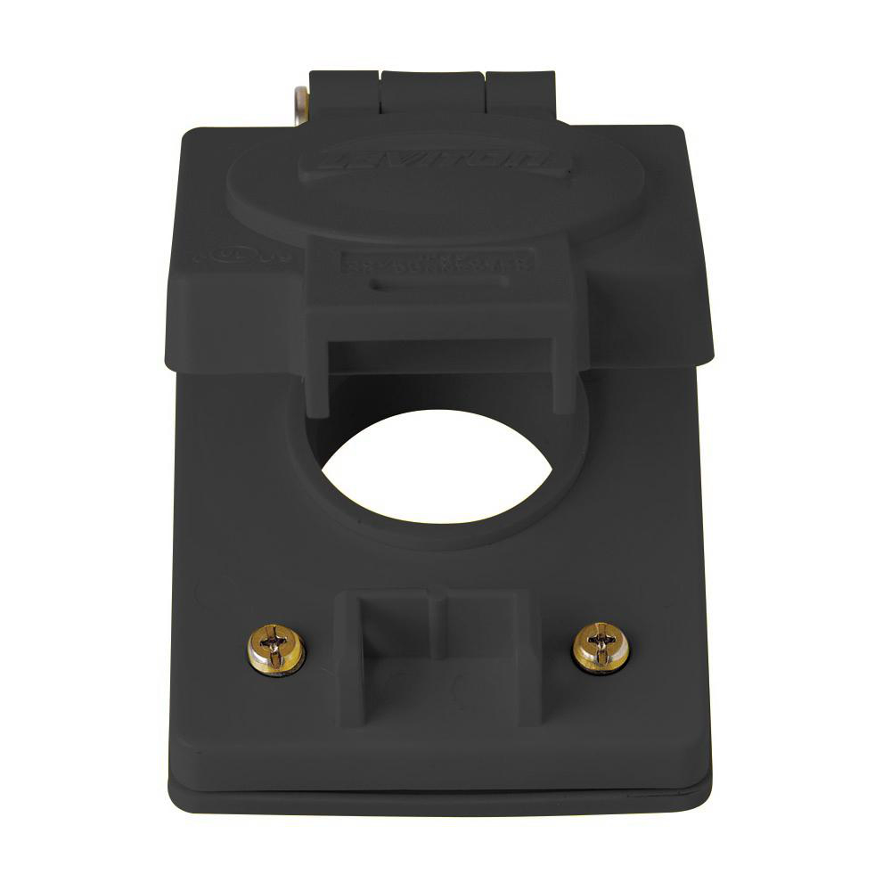 Product image for Receptacle with flip lid locking/straight blade 1-gang 15/15AMP black