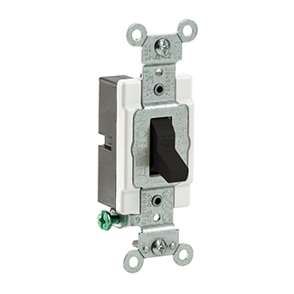 Product image for Switch toggle commercial AC quiet 1-pole 120/277V 20AMP black