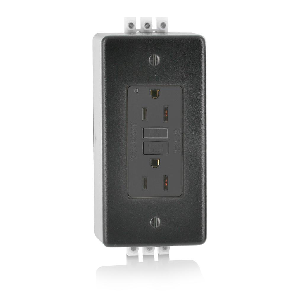 Product image for 15 Amp, SmartlockPro® GFCI Receptacle/Outlet, Hospital Grade, DIN Rail Mount