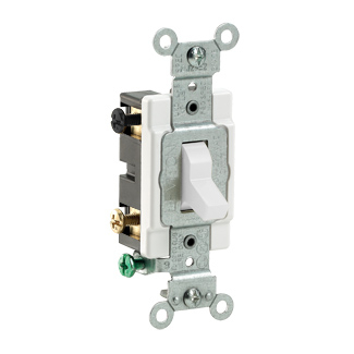 Product image for Switch toggle commercial AC quiet 4-way 120/277V 15AMP white