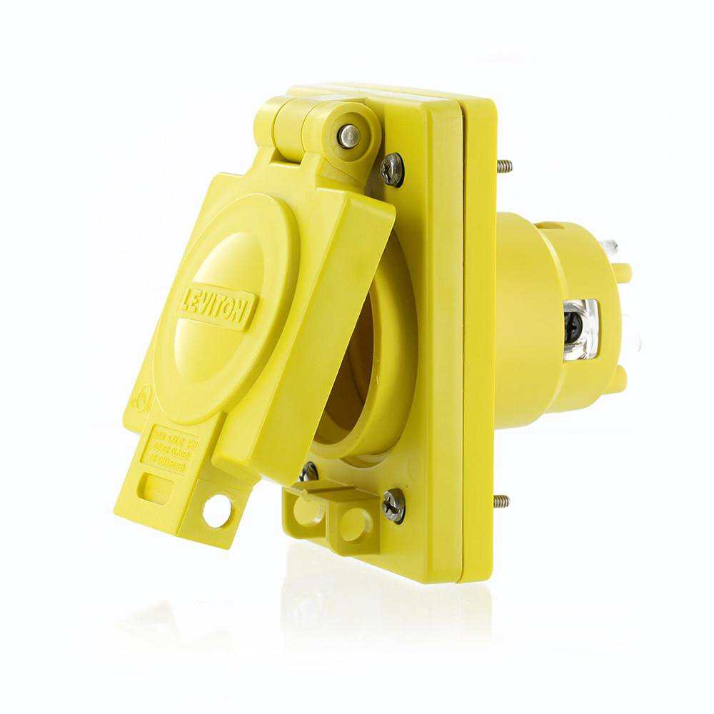 Product image for Receptacle locking flush 4P5W 120/208V 30AMP yellow