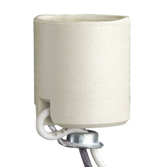 Product image for Holder lamp unglazed porcelain incandescent bracket mount white