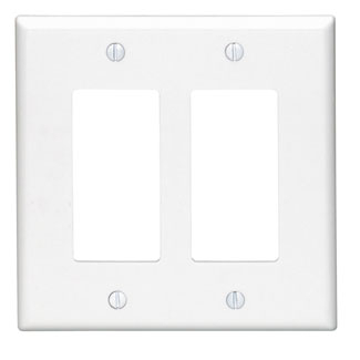 Product image for Wallplate Decora/GFCI device 2G thermoset white