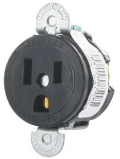 Product image for Receptacle straight 2P3W 125V 15A black
