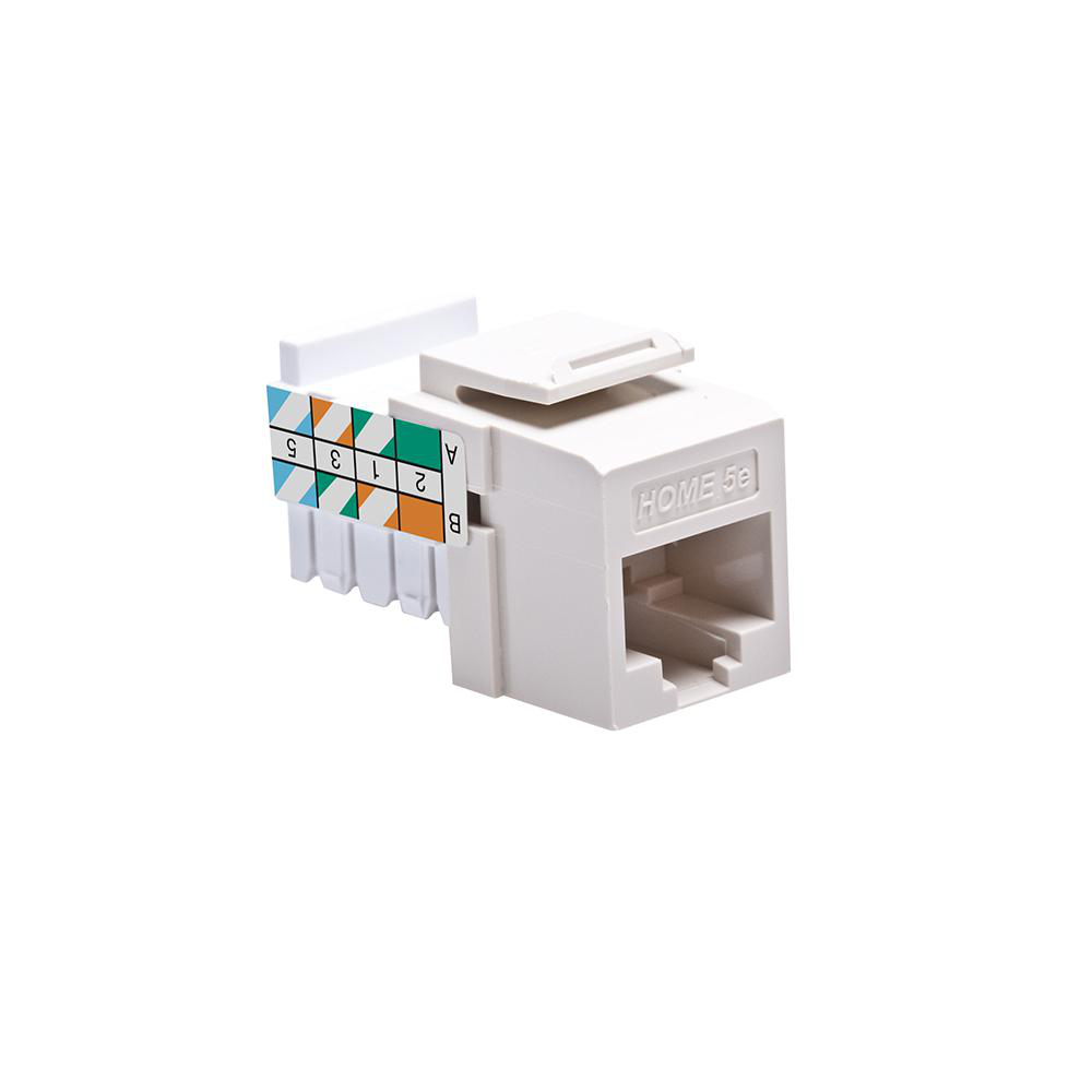 Product image for Jack Cat5e snap-in T568a wiring light almond