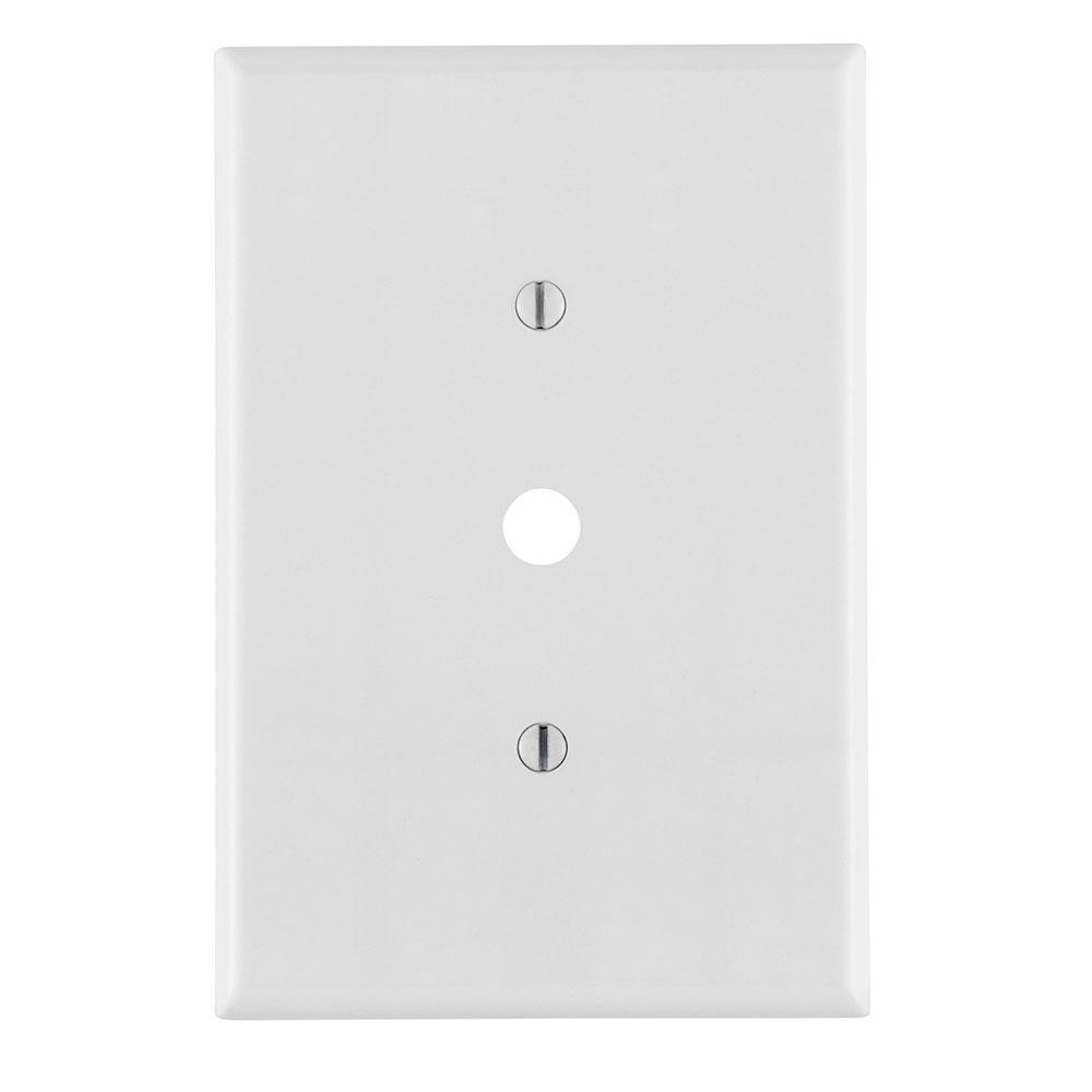 Product image for Wallplate oversize 1-gang telephone/cable thermoset white