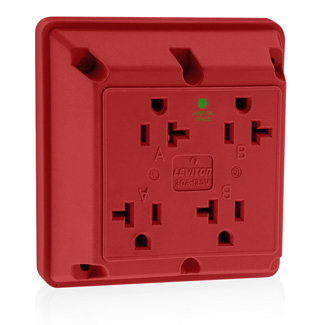 Product image for Receptacle four-in-one 3-wire grounding 20A 125V red