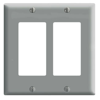 Product image for Wallplate Decora/GFCI device 2G thermoset grey