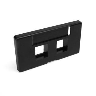 Product image for Faceplate modular furniture std depth 2port blk