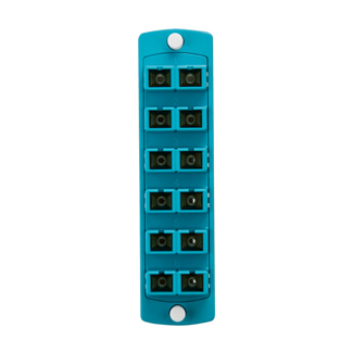 Product image for Adapter plate SC multimode 12-fiber 50..m aqua