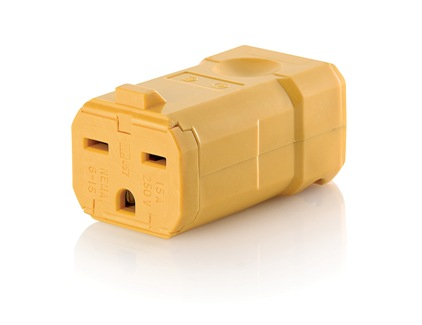 Product image for Connector straight 2P3W 250V 15A yellow