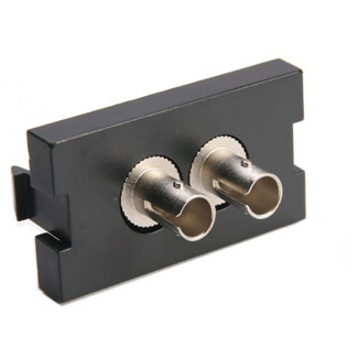 Product image for Insert ST fiber adapter duplex 1 unit high black