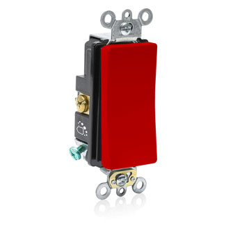 Product image for Switch DECORA PLUS rocker 1-pole thermoplastic 20A 120/277V red