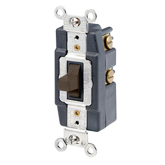 Product image for Switch toggle maintained-contact 1-pole 30A 120/277VAC brown